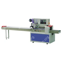 Горизонтальная упаковочная машина DXDZ-600D (H-120 mm, L 180-500mm, шаг толкателей 400mm, транспортер на узле поперечной запайки)