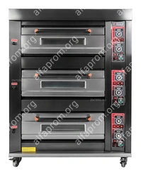 Печь хлебопекарная Miratek BK-36E + каменный под (3 яруса) + пароувлажнение